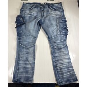 FWRD Denim Distressed Jeans Sz 48 inseam 33 Cargo Pockets